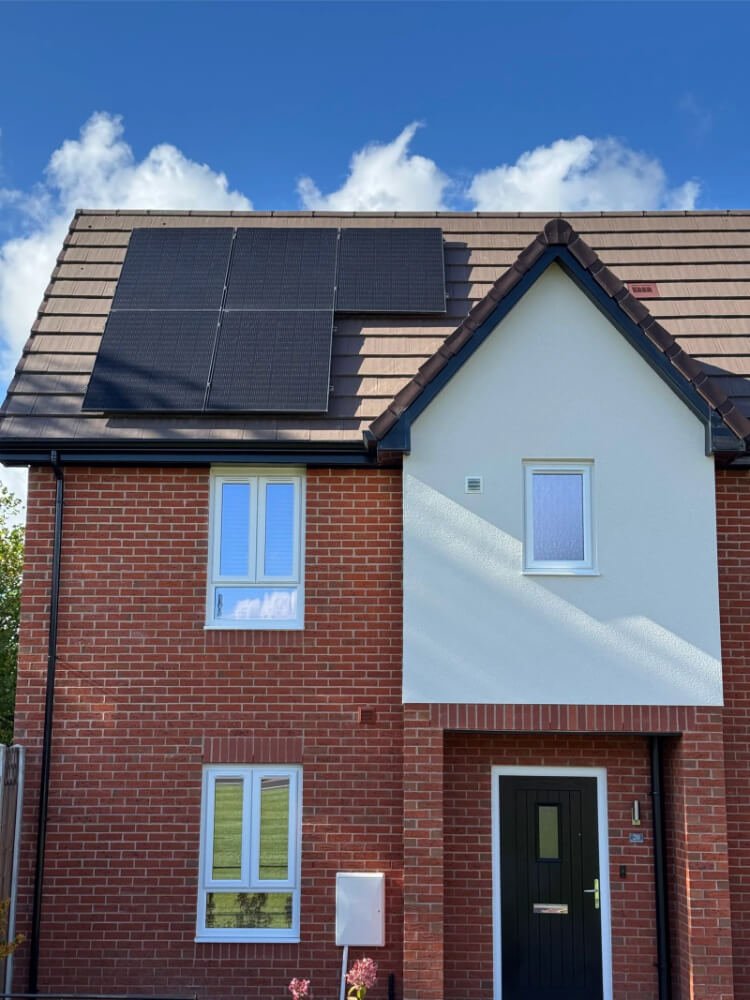 Solar panels installed by RJW Electrics for new builds