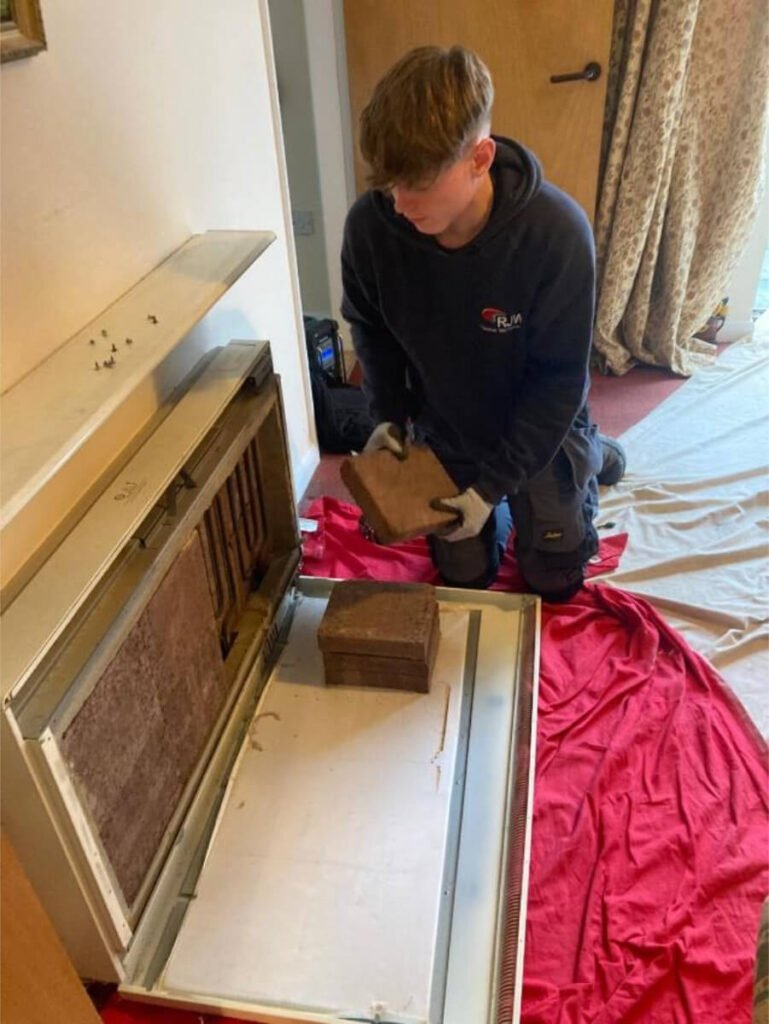 Toby Lloyd-Amos completing on-site electrical work at Millingtons Hospital